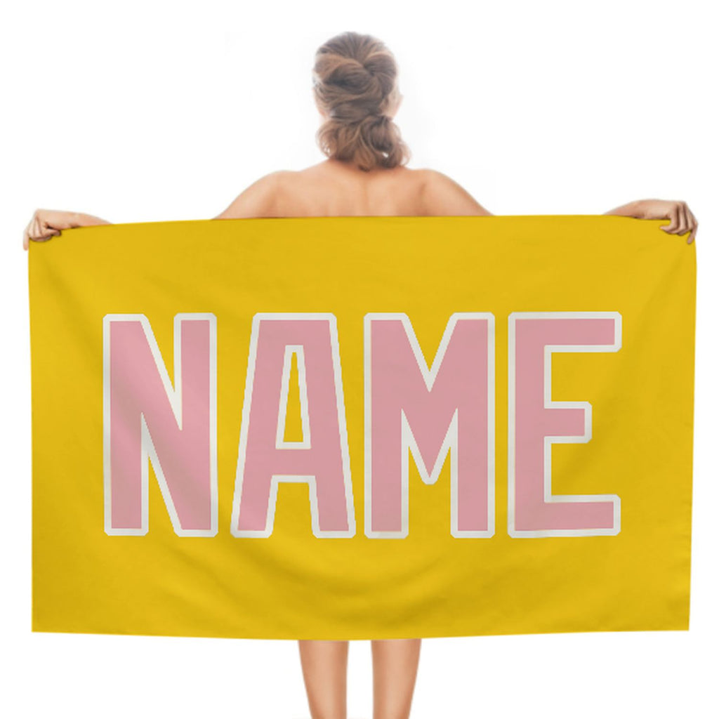 Custom Gold Light Pink Beach Towel