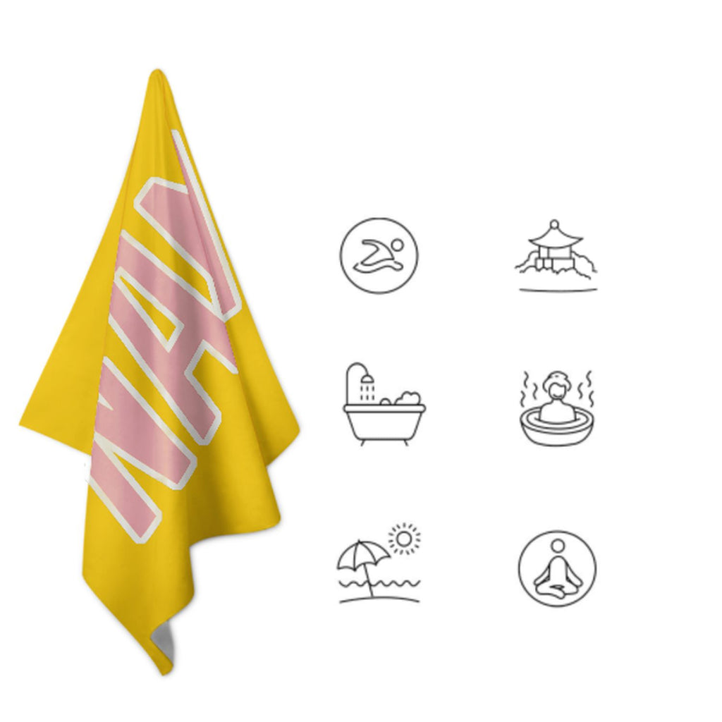 Custom Gold Light Pink Beach Towel