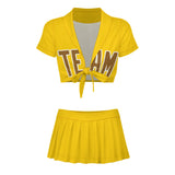 Custom Gold Khaki Cheerleading Uniform Set