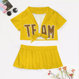 Custom Gold Khaki Cheerleading Uniform Set