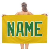 Custom Gold Emerald Green Beach Towel
