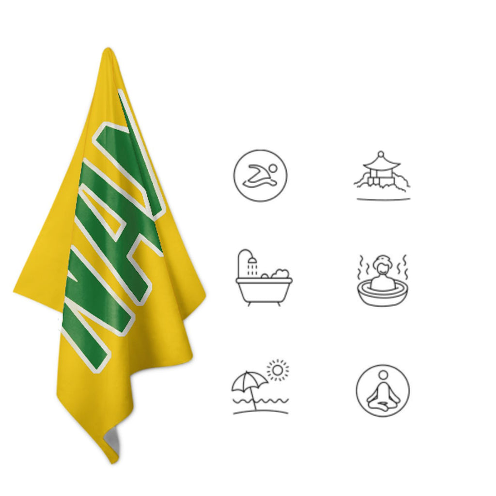 Custom Gold Emerald Green Beach Towel