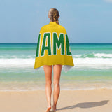 Custom Gold Emerald Green Beach Towel