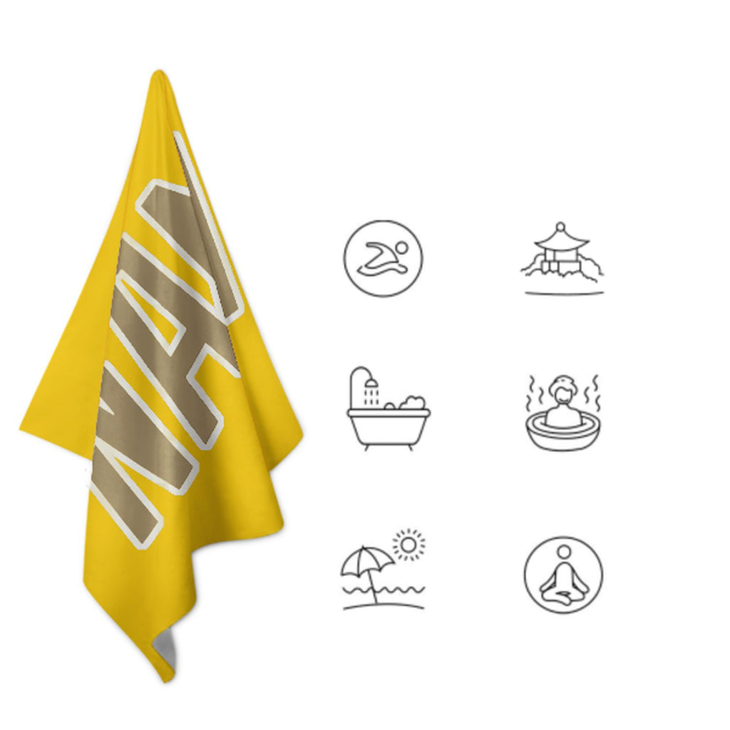 Custom Gold Light Khaki Beach Towel