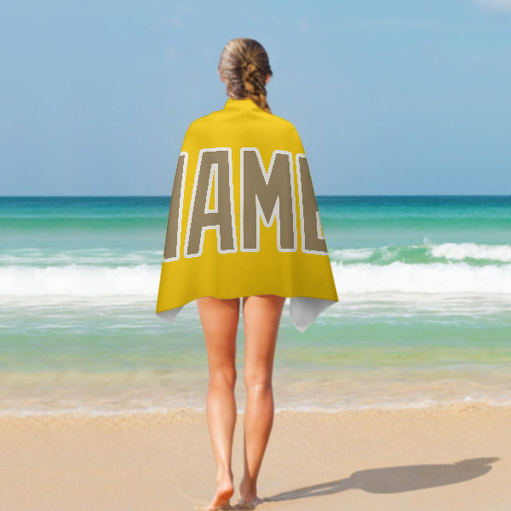 Custom Gold Light Khaki Beach Towel
