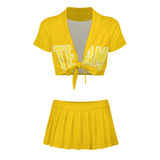 Custom Gold Light Yellow Cheerleading Uniform Set