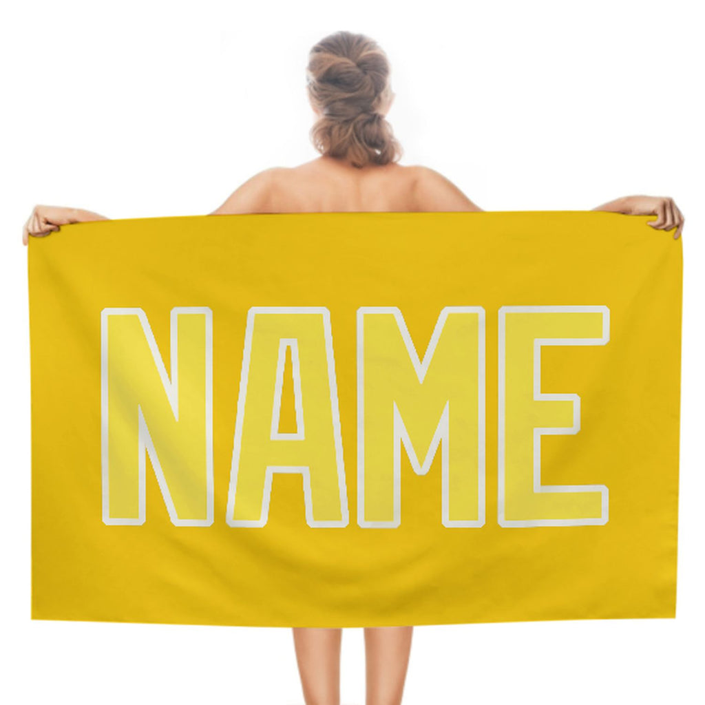Custom Gold Light Yellow Beach Towel
