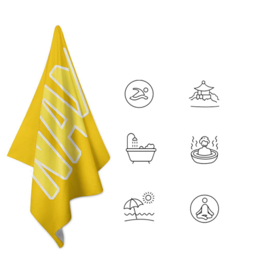 Custom Gold Light Yellow Beach Towel