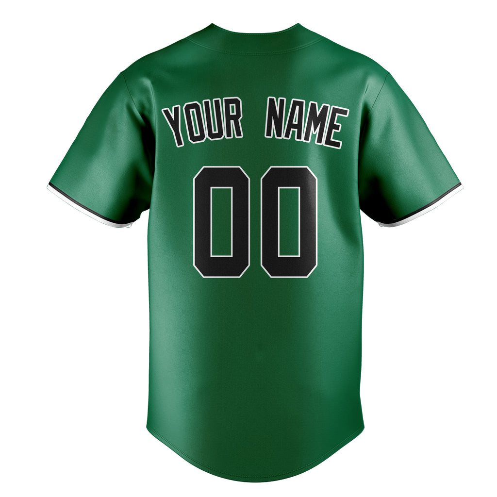 Custom Kelly Green & Black Color Fan Baseball Jersey BB01240530WX222