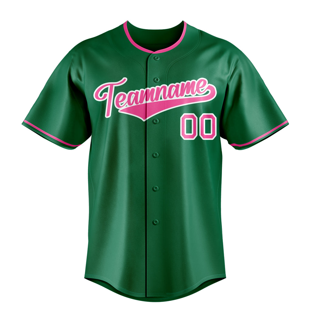 Custom Kelly Green & Pink Color Fan Baseball Jersey BB01240530WX223