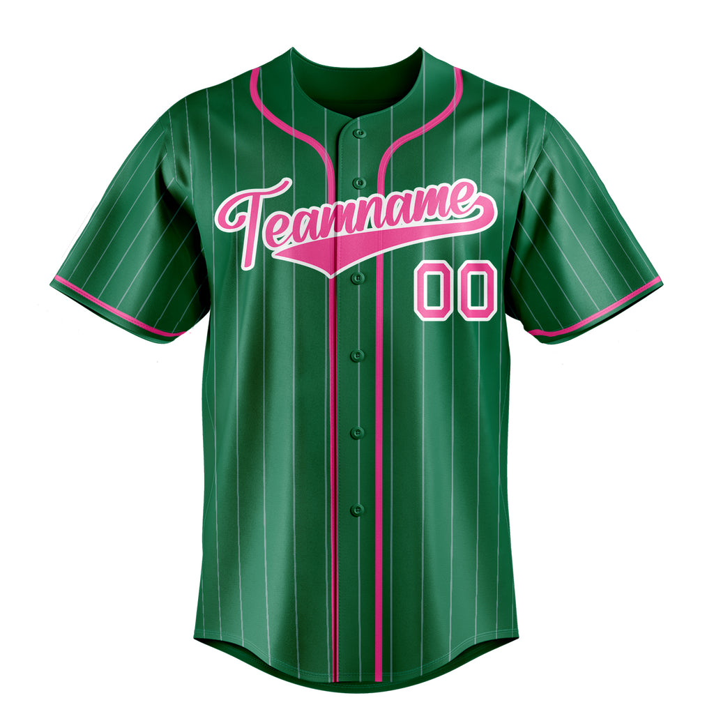 Custom Kelly Green & Pink Color Fan Baseball Jersey BB01240530WX224
