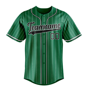 Custom Kelly Green & Black White Pinstripe Fan Baseball Jersey BB01240530WX230