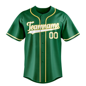Custom Kelly Green & White Color Fan Baseball Jersey BB01240530WX239