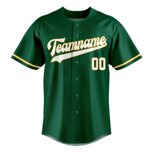 Custom Kelly Green & White Colors Design Sports Baseball Jersey BB01OA021502