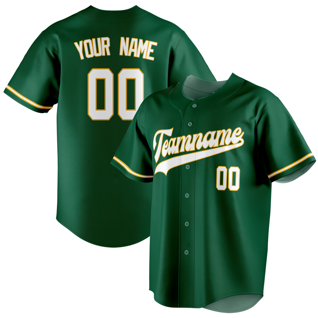 Custom Kelly Green & White Colors Design Sports Baseball Jersey BB01OA021502