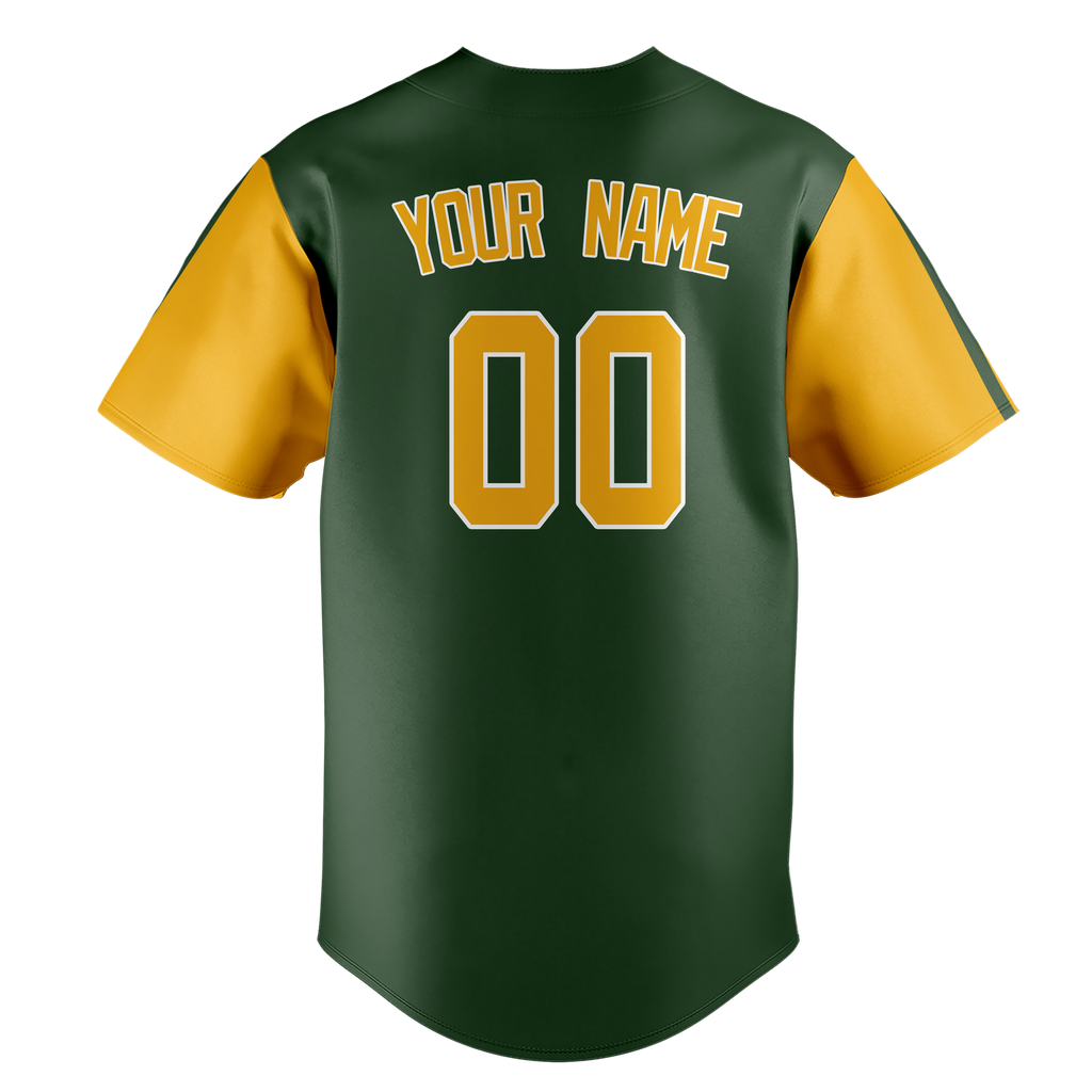 Custom Kelly Green & Yellow Colors Design Sports Baseball Jersey BB01OA051512