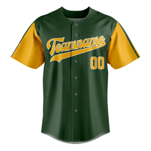 Custom Kelly Green & Yellow Colors Design Sports Baseball Jersey BB01OA051512