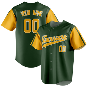 Custom Kelly Green & Yellow Colors Design Sports Baseball Jersey BB01OA051512