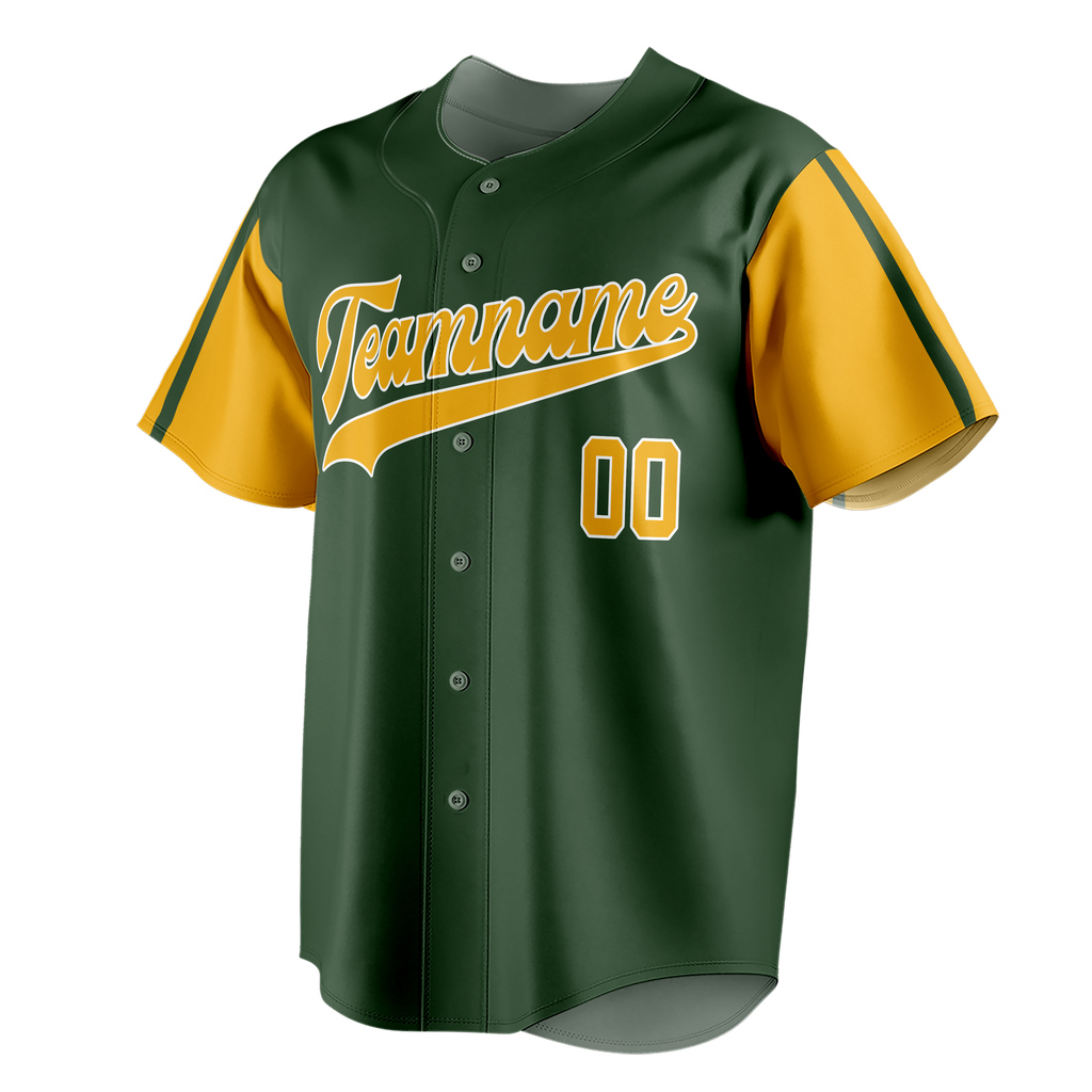 Custom Kelly Green & Yellow Colors Design Sports Baseball Jersey BB01OA051512