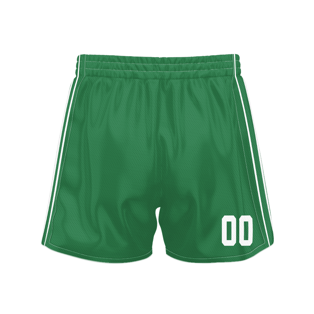 Custom Green White Solid Color Basketball Shorts