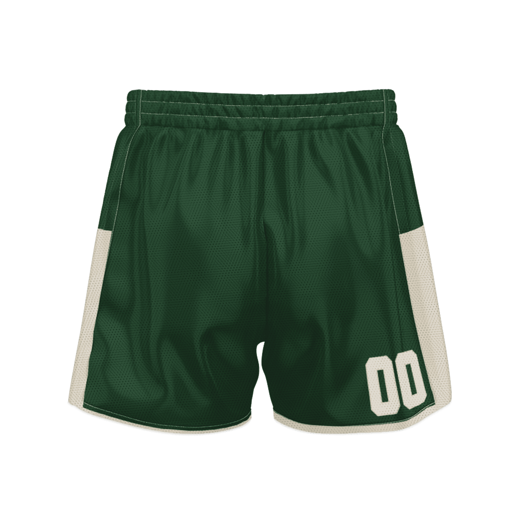 Custom Kelly Green White Solid Color Basketball Shorts