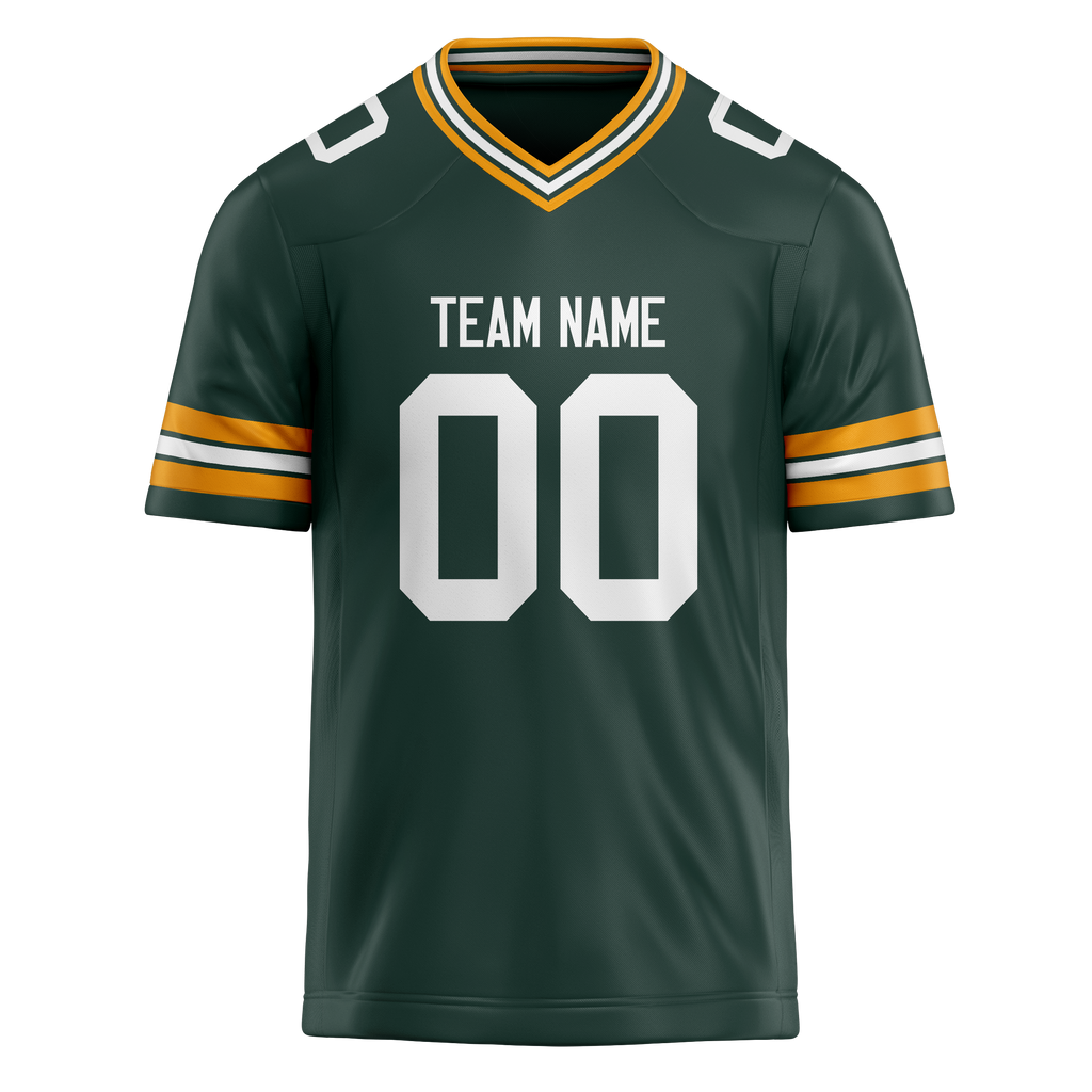 Custom Kelly Green & Gold Colors Design Sports Football Jersey FT01GBP011513