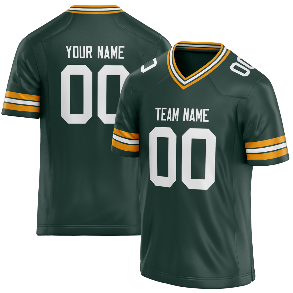 Custom Kelly Green & Gold Colors Design Sports Football Jersey FT01GBP011513
