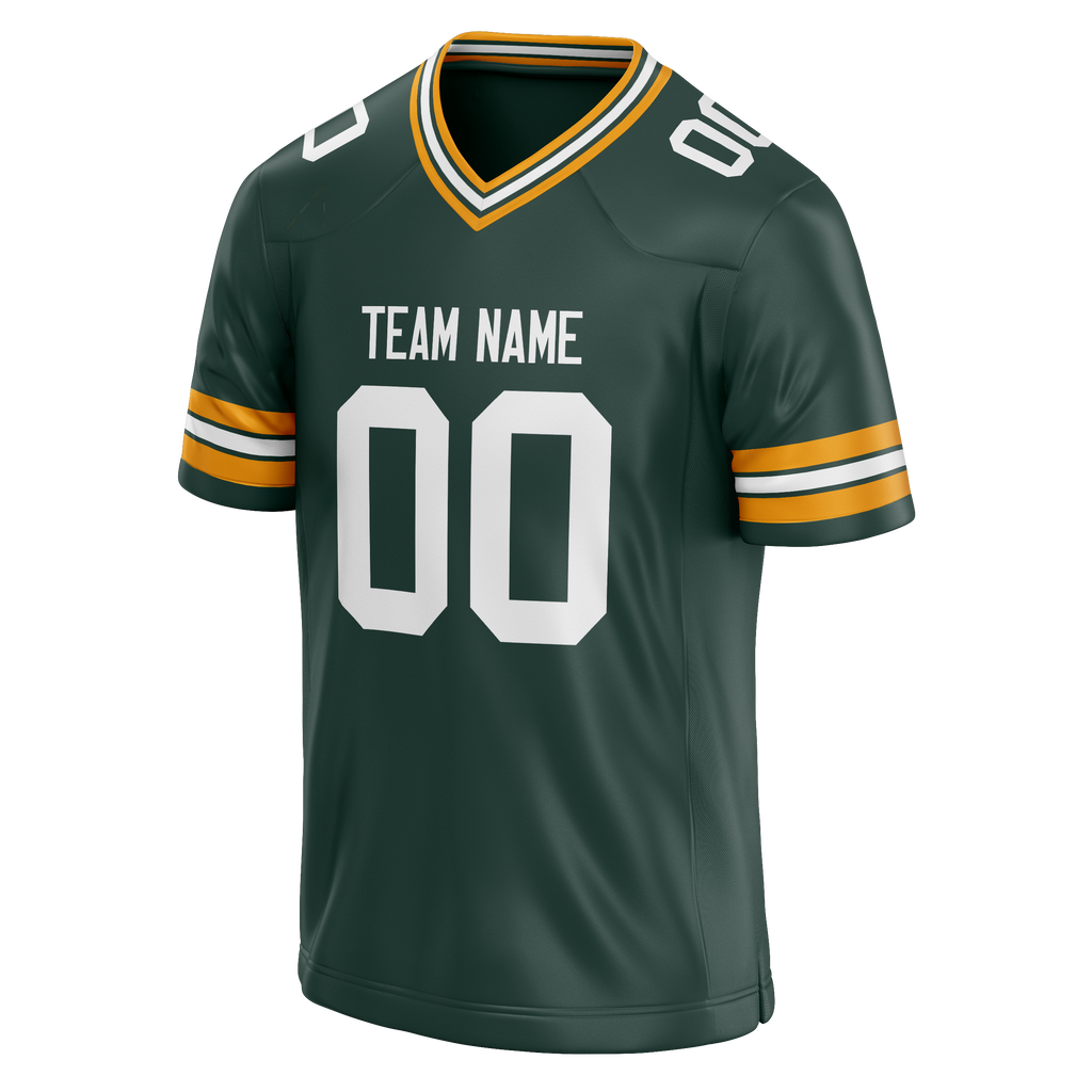 Custom Kelly Green & Gold Colors Design Sports Football Jersey FT01GBP011513