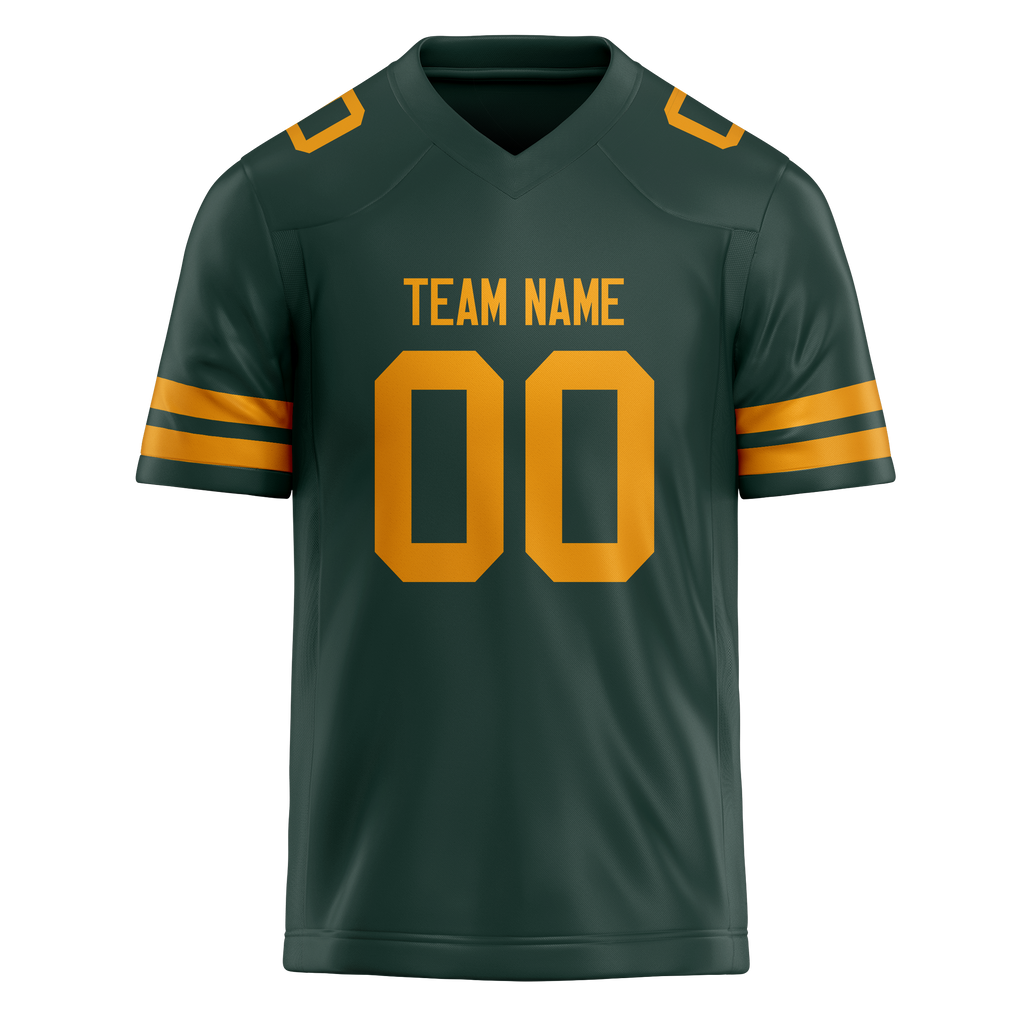 Custom Kelly Green & Gold Colors Design Sports Football Jersey FT01GBP031513