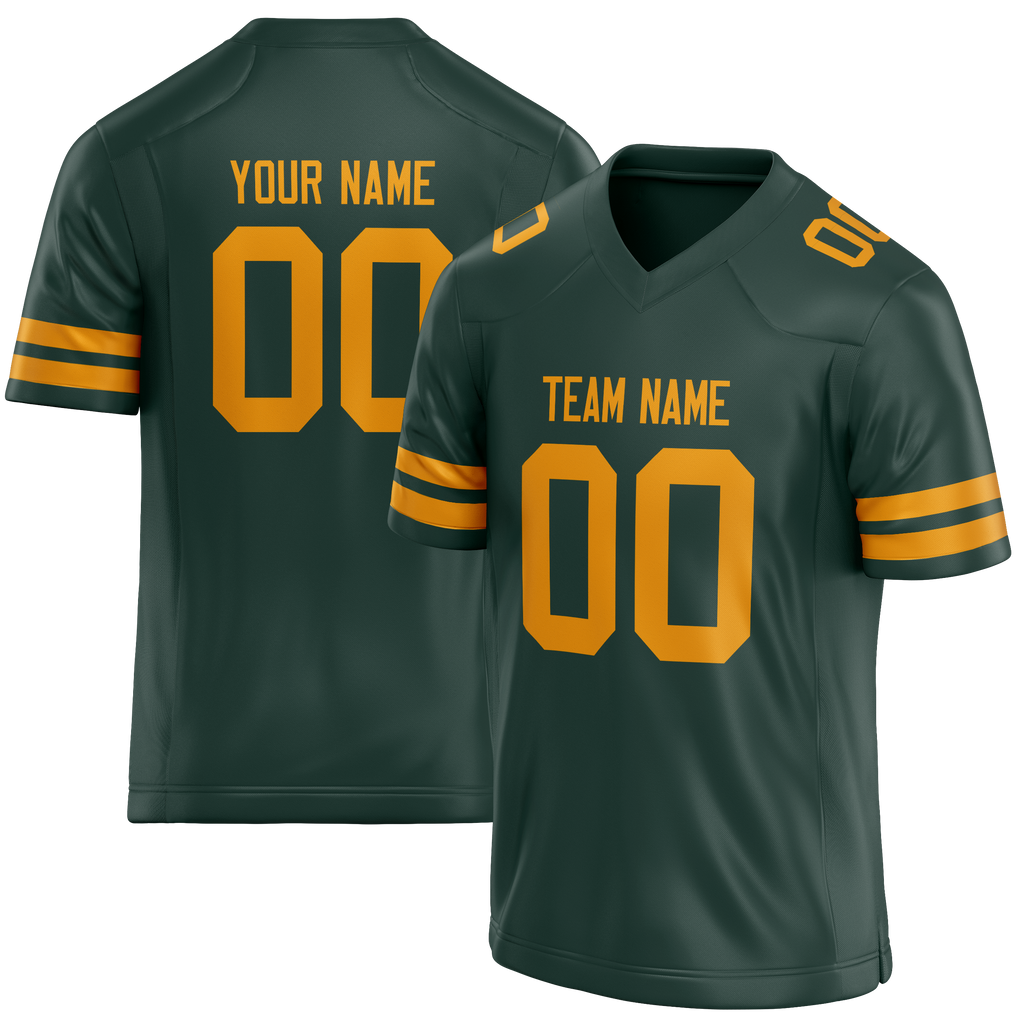 Custom Kelly Green & Gold Colors Design Sports Football Jersey FT01GBP031513