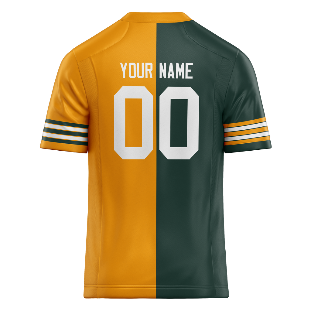 Custom Kelly Green & Gold Colors Design Sports Football Jersey FT01GBP041513
