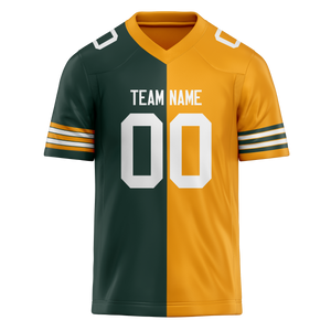 Custom Kelly Green & Gold Colors Design Sports Football Jersey FT01GBP041513
