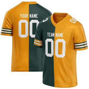 Custom Kelly Green & Gold Colors Design Sports Football Jersey FT01GBP041513