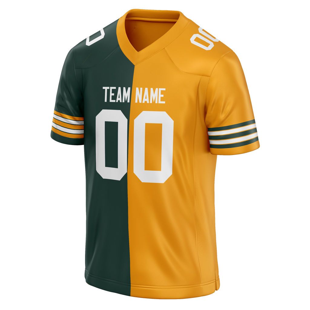 Custom Kelly Green & Gold Colors Design Sports Football Jersey FT01GBP041513