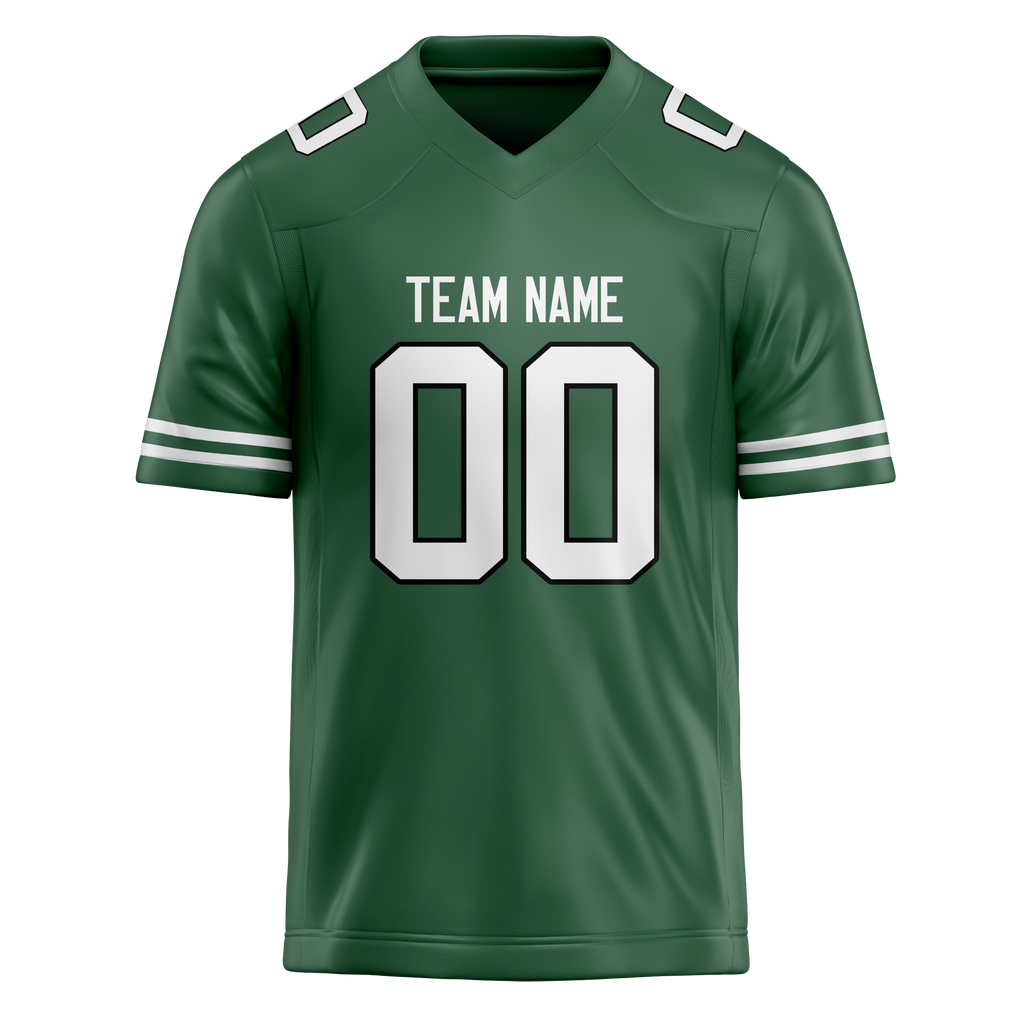 Custom Kelly Green & White Colors Design Sports Football Jersey FT01NYJ011502
