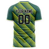 Custom Green Yellow Pattern Soccer Jersey