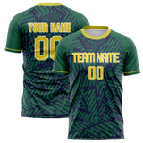Custom Kelly Green Yellow Pattern Soccer Jersey