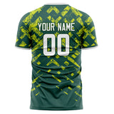 Custom Green White Pattern Soccer Jersey