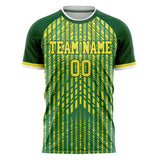Custom Kelly Green Yellow Pattern Soccer Jersey
