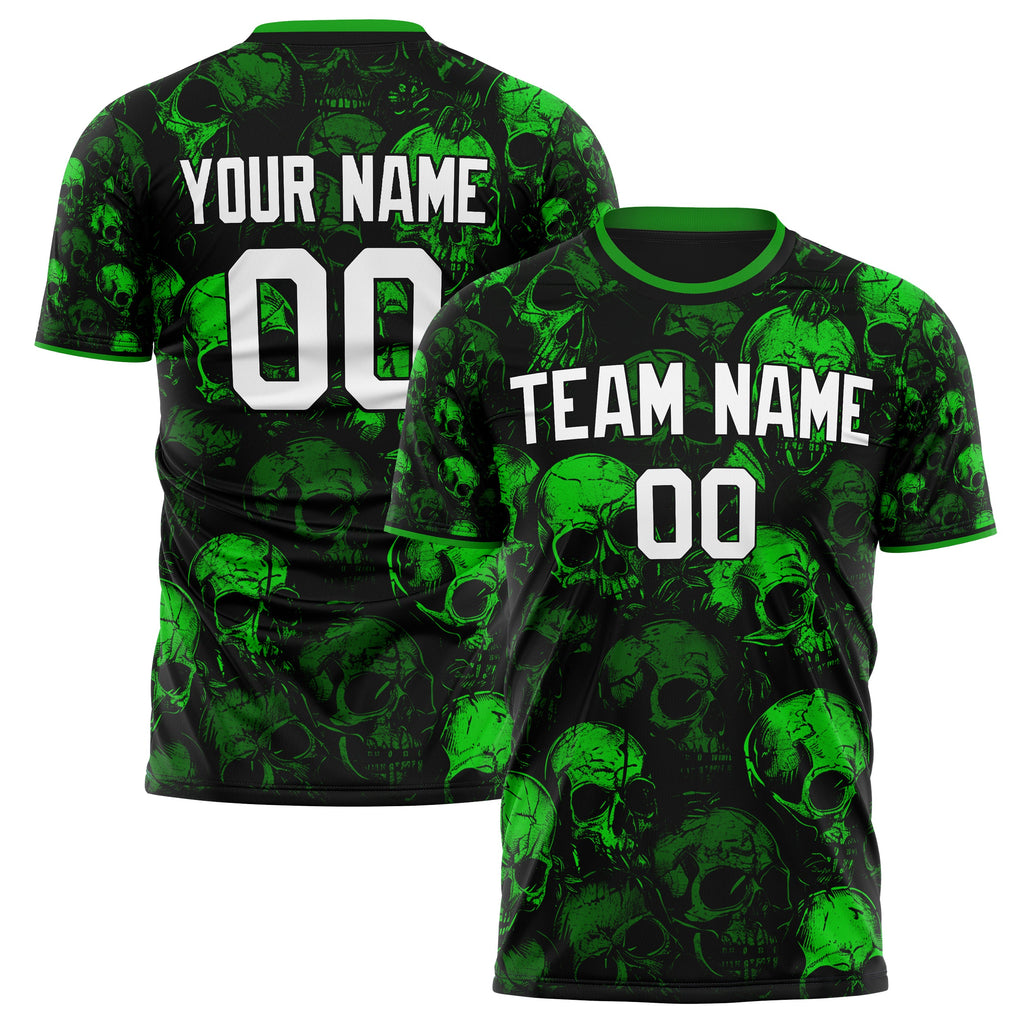 Custom Green Skull Soccer Jersey FT04240816SK020