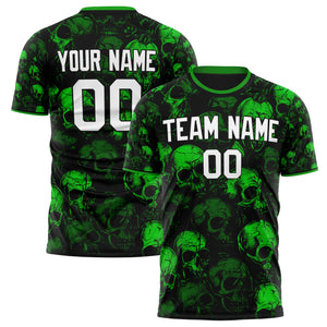 Custom Green Skull Soccer Jersey FT04240816SK020