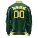 Custom Kelly-Green Gold Solid Color Varsity Letterman Jacket JA02240617ZF230