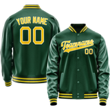 Custom Kelly-Green Gold Solid Color Varsity Letterman Jacket JA02240617ZF230