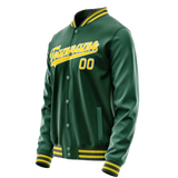 Custom Kelly-Green Gold Solid Color Varsity Letterman Jacket JA02240617ZF230