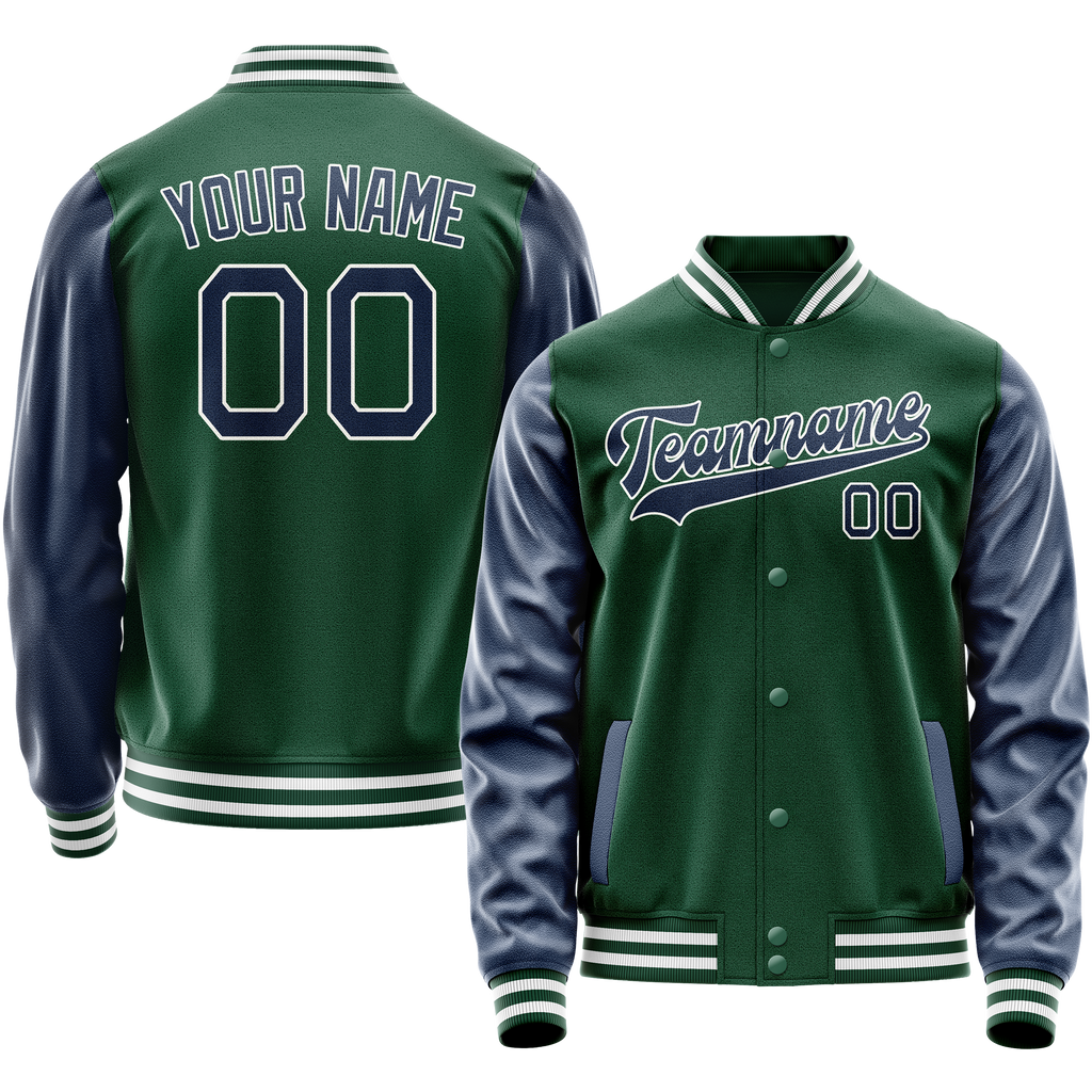 Custom Kelly-Green Royal Solid Color Varsity Letterman Jacket JA02240617ZF222