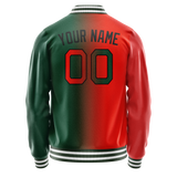Custom Kelly-Green Orange Gradient Varsity Letterman Jacket JA02240617ZF223
