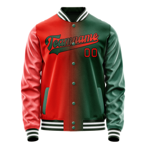 Custom Kelly-Green Orange Gradient Varsity Letterman Jacket JA02240617ZF223