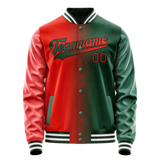 Custom Kelly-Green Orange Gradient Varsity Letterman Jacket JA02240617ZF223