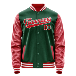 Custom Kelly-Green Texas-Orange Solid Color Varsity Letterman Jacket JA02240617ZF209