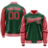 Custom Kelly-Green Texas-Orange Solid Color Varsity Letterman Jacket JA02240617ZF209